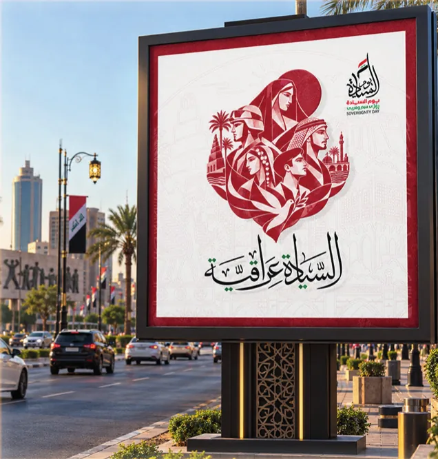 لوحة إعلانية خارجية لهوية السيادة عراقية